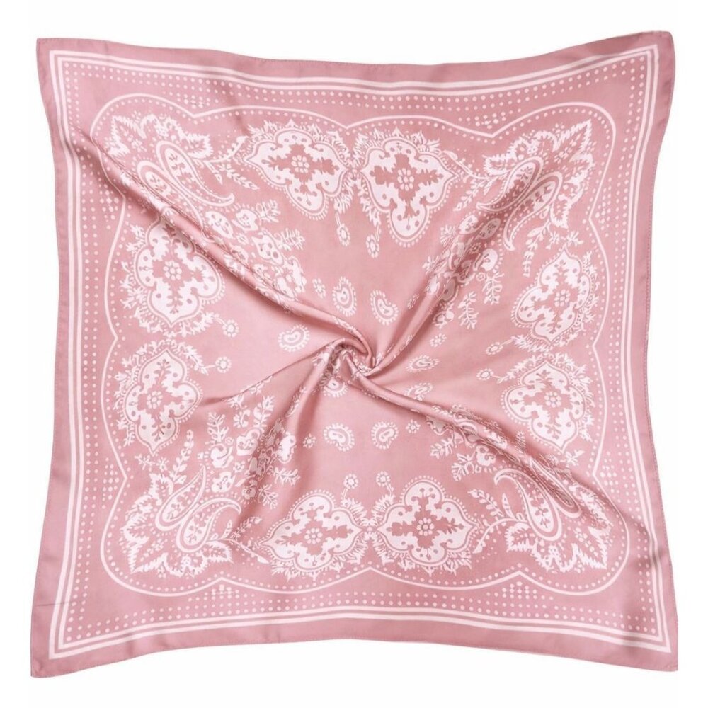 27x27 Blush Pink Paisley Wild Rag Western Cowgirl Scarf